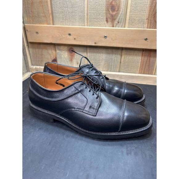 Allen Edmonds Mens Harrisburg Cap-Toe Oxford Black Leather Dress Shoes Size 9 D - Picture 1 of 9